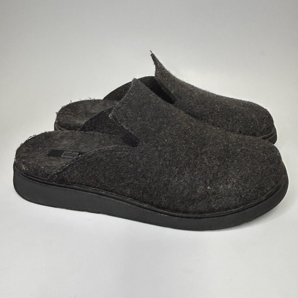 FitFlop Felt Mules Mens Size 11 Slippers Comfort Slip On Gray